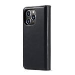 DG.MING Two-Folding Cowhide Texture Case for iPhone 15 Pro Black - Image 2