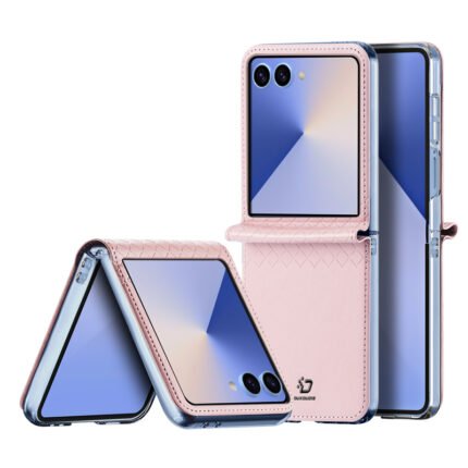 DUX DUCIS Bril Series Leather PU+PC Case for Samsung Galaxy Z Flip7 Pink