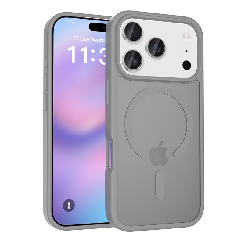 12020250813100256.jpg Magsafe Anti-drop Matte Translucent Case for iPhone 17 Pro Gray - Image 1