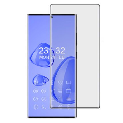Around Glue Fingerprint Unlock Available Full Screen Tempered Glass Screen Protector for Samsung Galaxy S23 Ultra Black