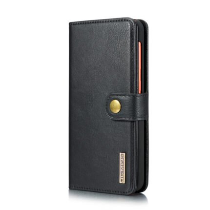 DG.MING Two-Folding Cowhide Texture Case for Samsung Galaxy A22 Black