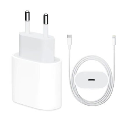35W Type-C Port Charger with 1M Type-C to Lightning Cable for iPhone 14 Series White OEM without Logo EU Plug