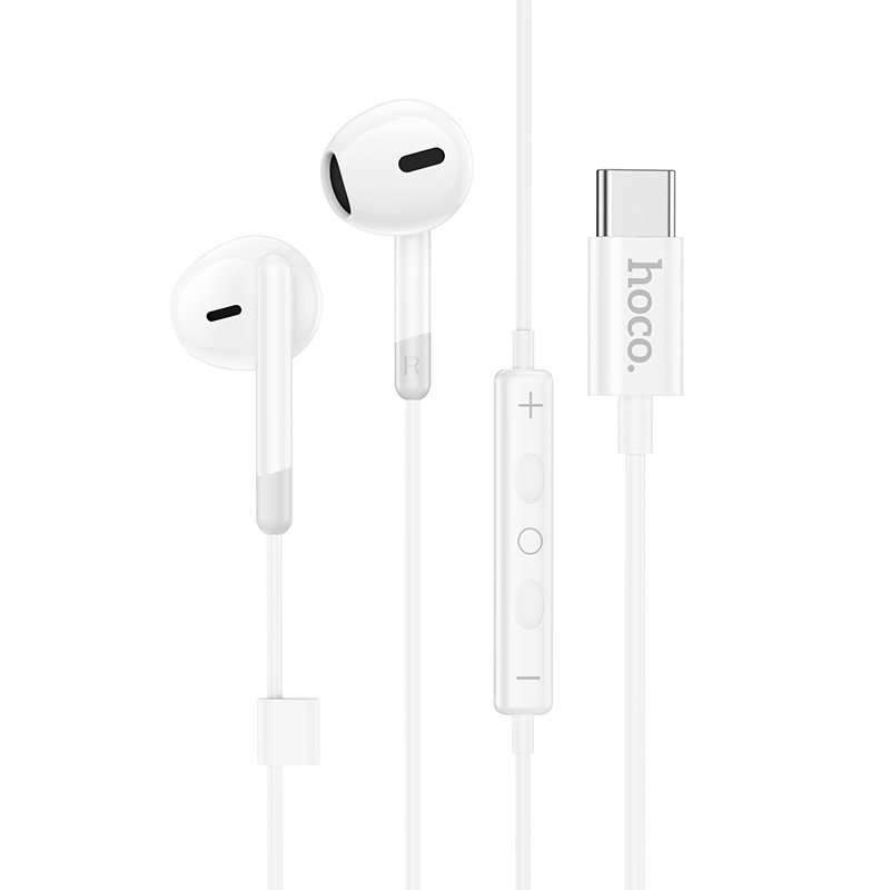 19720240328111642.jpg HOCO M109 1.2M Type-C Sunny Digital Wired Earphone with Microphone White - Image 1