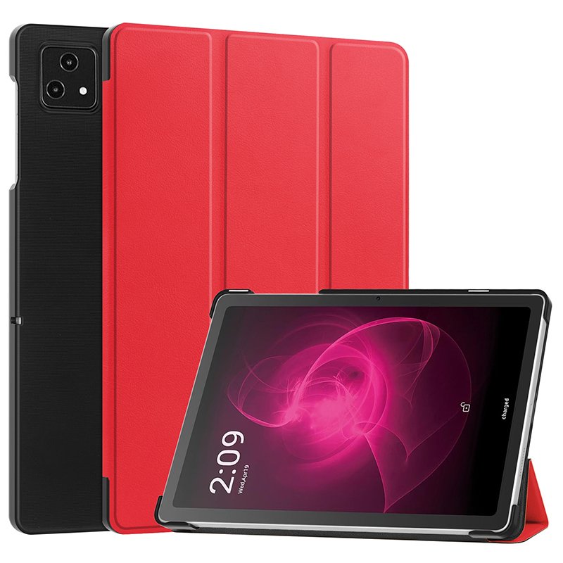 20120240102185721.jpg Triple Folding Case for T-Mobile Revvl Tab 5G Red - Image 1