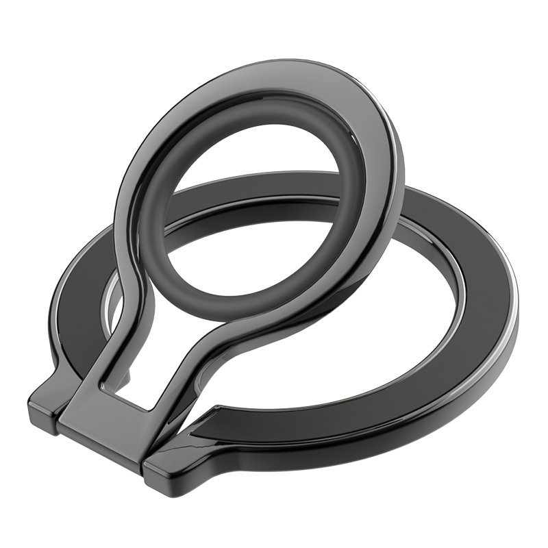 20120240925111023.jpg Magnetic Finger Ring Phone Holder with Silicone for iPhone 12 and Later Models Black+Black - Image 1