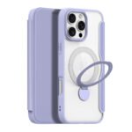 DUX DUCIS Skin X Pro Series 360?Ring Stand Magnetic Horizontal Flip Leather TPU + PU Case for iPhone 16 Pro Purple