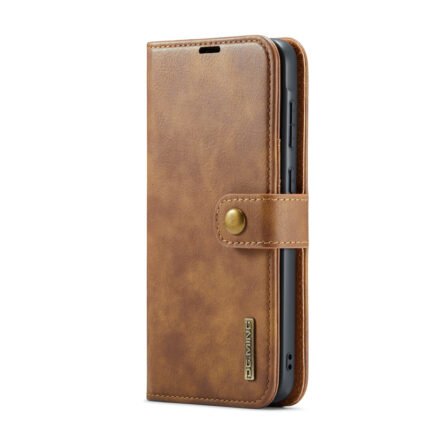 DG.MING Two-Folding Cowhide Texture Case for Samsung Galaxy A36 Brown