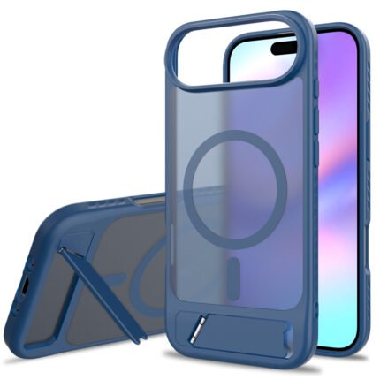 Skin Feel Magnetic Anti-drop with Adjustable 45?Stand TPU + PC Case for iPhone 17 Air Blue