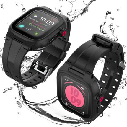 Redpepper TPU + PC + Silicone Waterproof Watch Case for Apple Watch Series 4/5/6/SE/SE 2nd 44mm Black