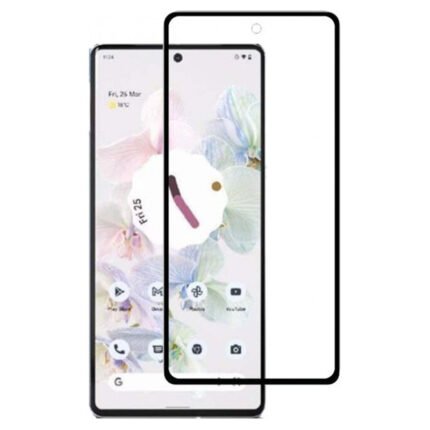 Silk Screen Full Screen Tempered Glass Screen Protector for Google Pixel 7a Black