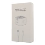 20W Type-C Charger Set with 20W Type-C to Lightning Cable for iPhone HQ White UK Plug - Image 2