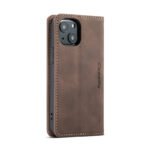 CaseMe-013 TPU Business Style Vintage Matte Horizontal Flap Leather Case for iPhone 13 Coffee - Image 2
