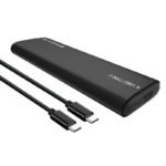 SL-TP08 SSD to USB3.1 Enclosure Portable Aluminum External Box with Dual Type-C Cable for NVMe M.2 SSD Hard Disk Black