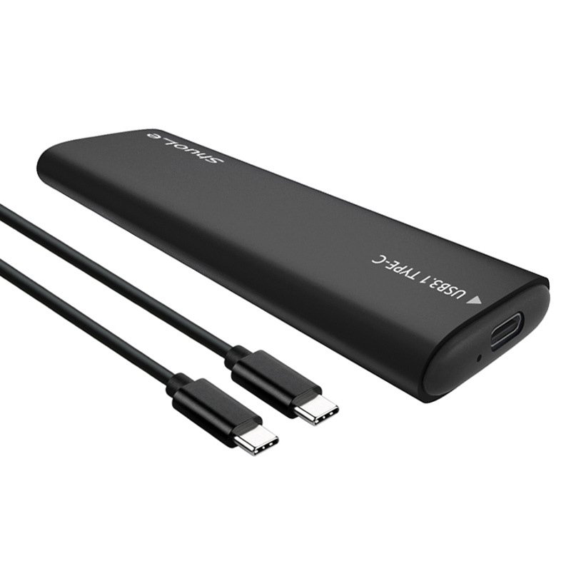 23920230923135321.jpg SL-TP08 SSD to USB3.1 Enclosure Portable Aluminum External Box with Dual Type-C Cable for NVMe M.2 SSD Hard Disk Black - Image 1