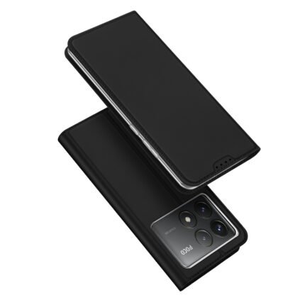 DUX DUCIS Skin Pro Series Magnetic Horizontal Flip Leather TPU + PU Case for Xiaomi Poco F6 Pro Black