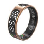18.2 Diameter Multifunctional LED Screen & Touch Button Smart Ring with Charging Case Rose Gold