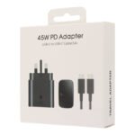 EP-TA845 45W Type-C Charger with 1M 5A Type-C to Type-C Cable & Package for Samsung Ori UK Plug Black - Image 2