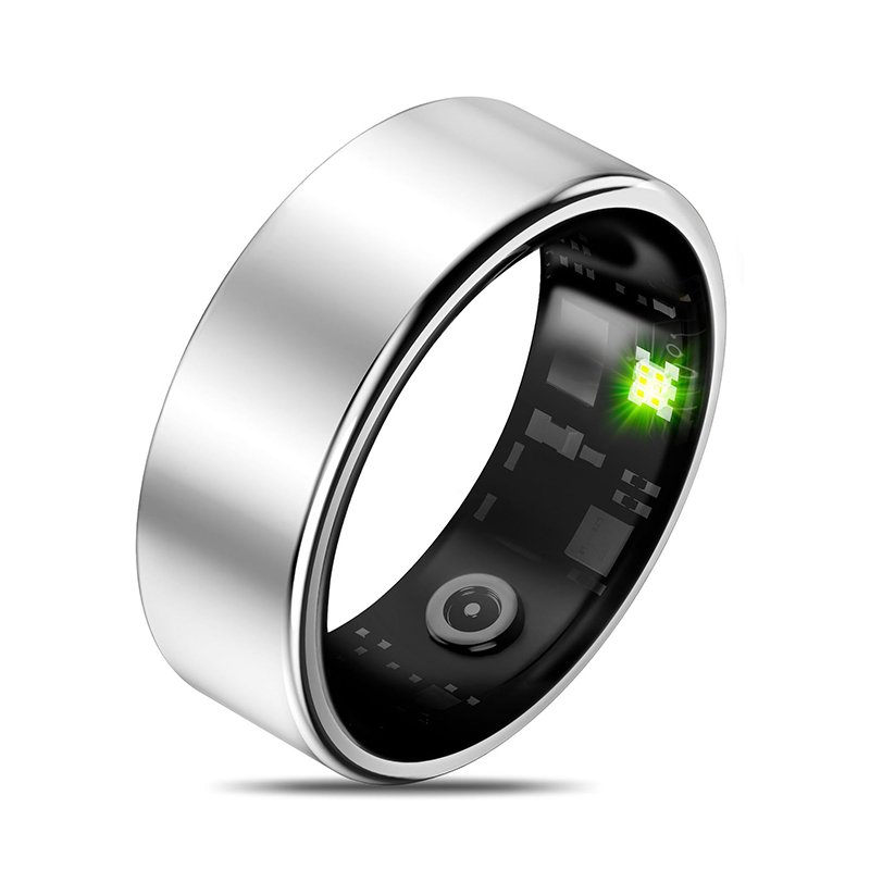26720250513132321.jpg 19.8 Diameter Smart Health Monitoring Ring with Charging Case Silver - Image 1