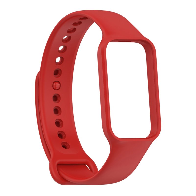 27020231030164949.jpg Solid Color Silicone Band for Xiaomi Smart Band 8 Red - Image 1