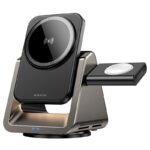 BOROFONE BQ30 Wide 3 in 1 Magnetic Wireless Fast Charger Metal Gray