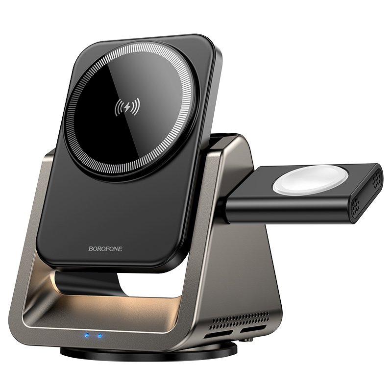 27720241107132703.jpg BOROFONE BQ30 Wide 3 in 1 Magnetic Wireless Fast Charger Metal Gray - Image 1