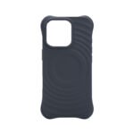 Full Pure Color MagSafe Liquid Silicone Ripple Case with Customize Side Keys Hole for iPhone 16 Black