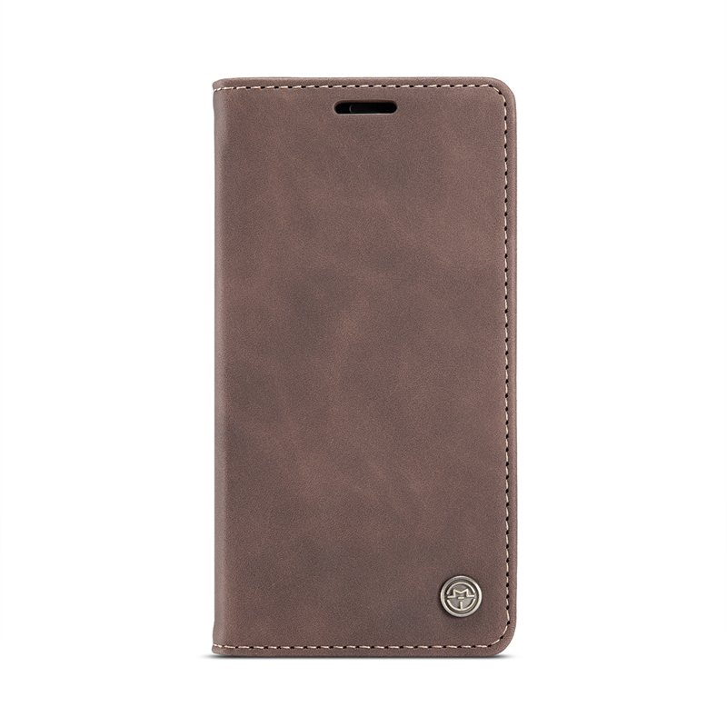 29320210605161805.jpg CaseMe-013 TPU Business Style Vintage Matte Horizontal Flap Leather Case for iPhone 12 Mini Brown - Image 1