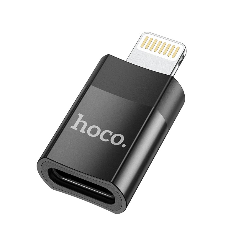 29320211210095547.jpg HOCO UA17 Lightning(Male) to Type-C(Female) USB 2.0 Adapter Black - Image 1