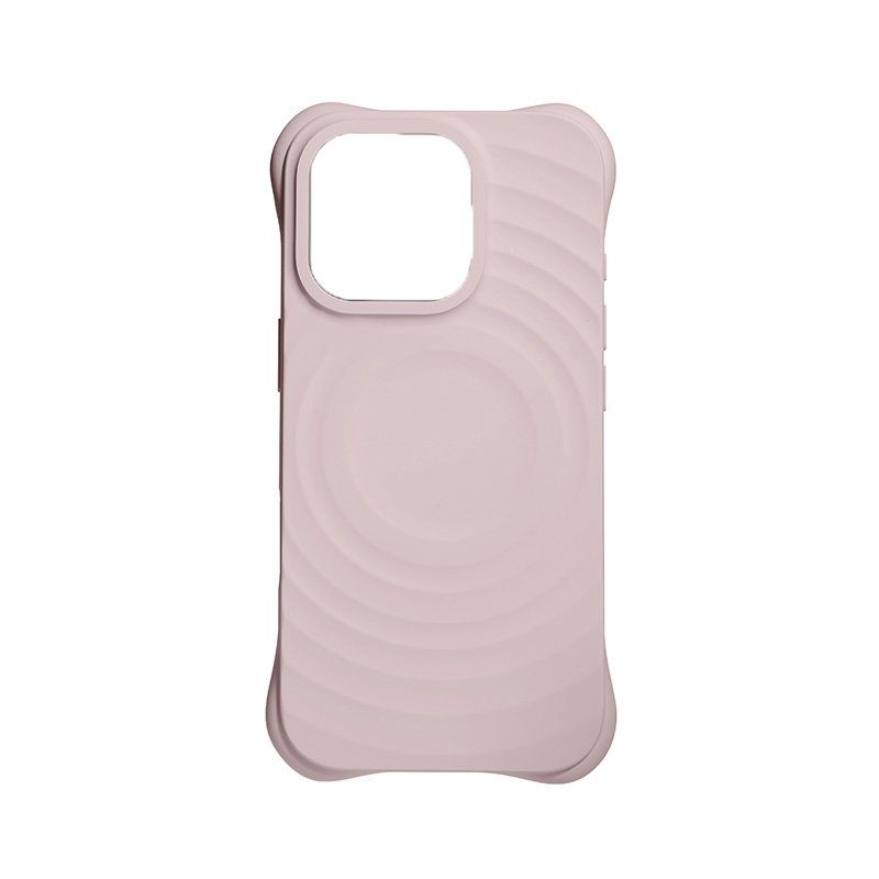 29820250606160344.jpg Full Pure Color MagSafe Liquid Silicone Ripple Case with Customize Side Keys Hole for iPhone 16 Pink - Image 1
