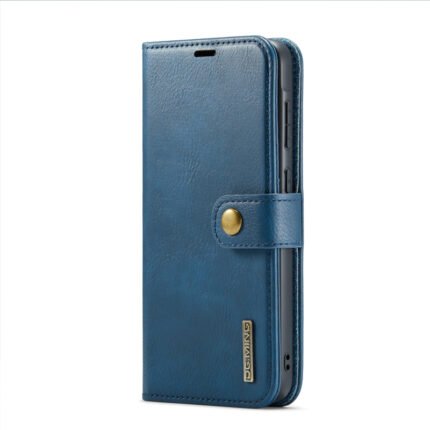 DG.MING Two-Folding Cowhide Texture Case for Samsung Galaxy A36 Blue