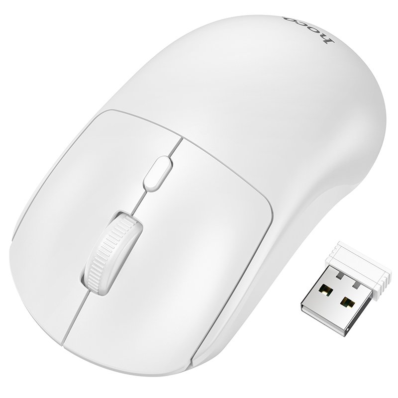 30220250829185627.jpg HOCO GM42 Platino 2.4G Wireless Mouse White - Image 1