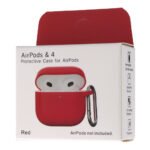 Anti-drop Dust-proof Silicone Conjoined Protective Case for Airpods 4 Red - Image 2