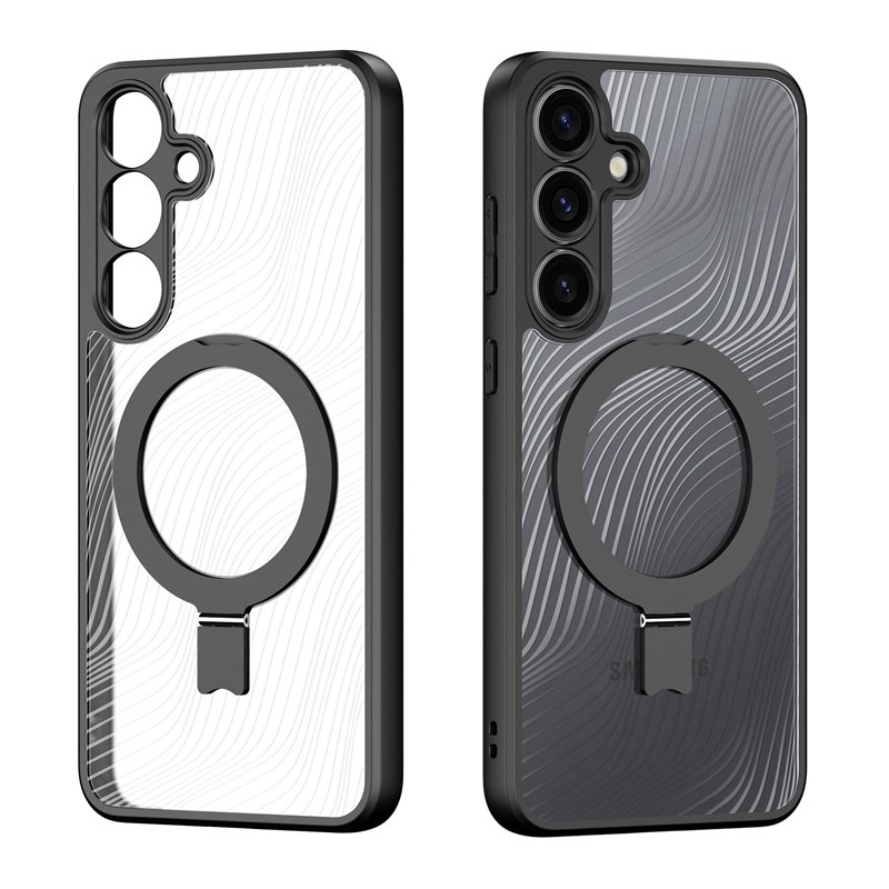 30520241231174853.jpg DUX DUCIS Aimo Mag Series Magnetic Matte Anti-drop TPU + PC Case with Ring Holder for Samsung Galaxy S25 Black - Image 1