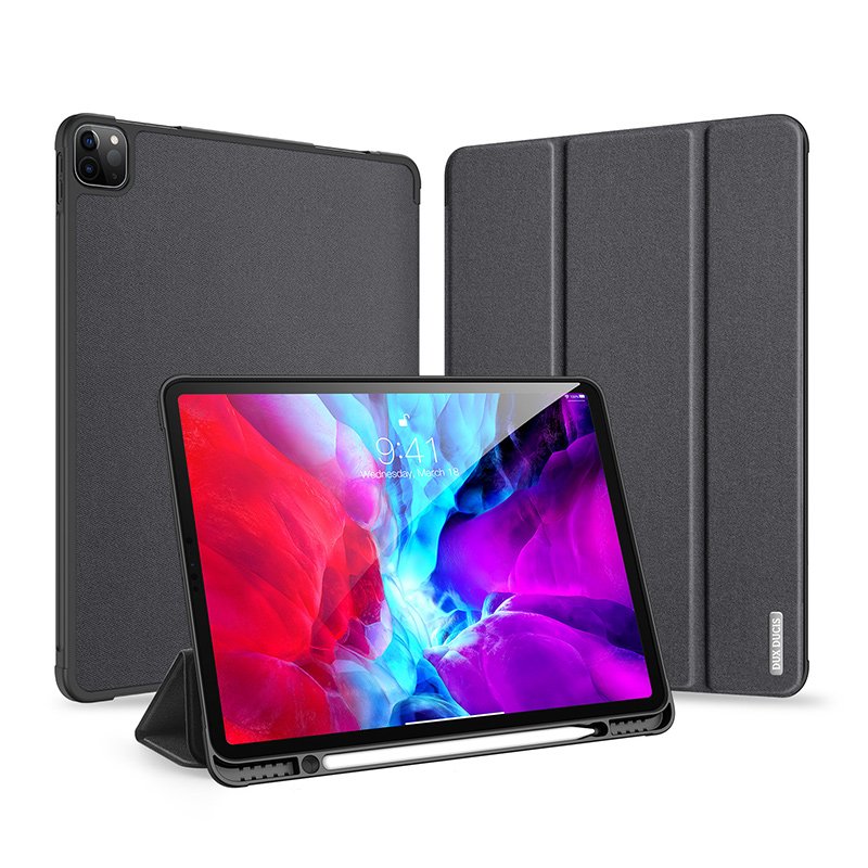 30720211025104236.jpg DUX DUCIS DOMO Series Luxury Smart Wake Sleep Trifold-Stand Protective Case for iPad Pro 12.9 2020/Pro 12.9 2021/ Pro 12.9 2022 6th Black - Image 1