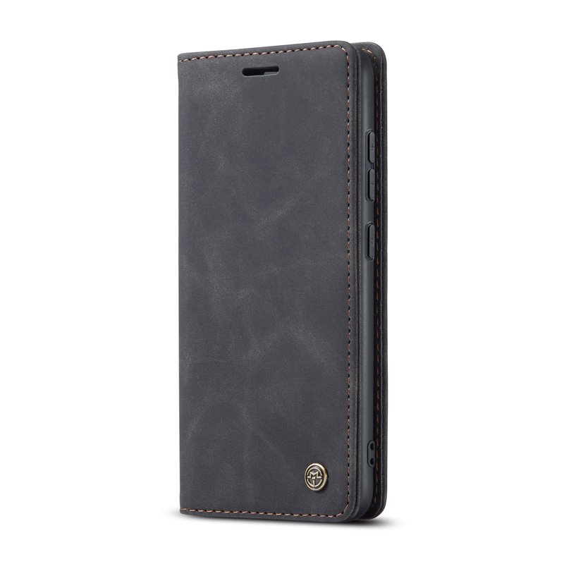 34020220429104242.jpg CaseMe-013 TPU Business Style Vintage Matte Horizontal Flap Leather Case for Samsung Galaxy S22 5G Black - Image 1