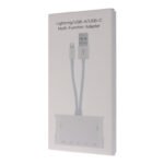 NK-1055TL PRO USB*3+TF+SD+Type-C+Lightning to Type-C+Lightning 7-in-1 Audio Adapter White - Image 2