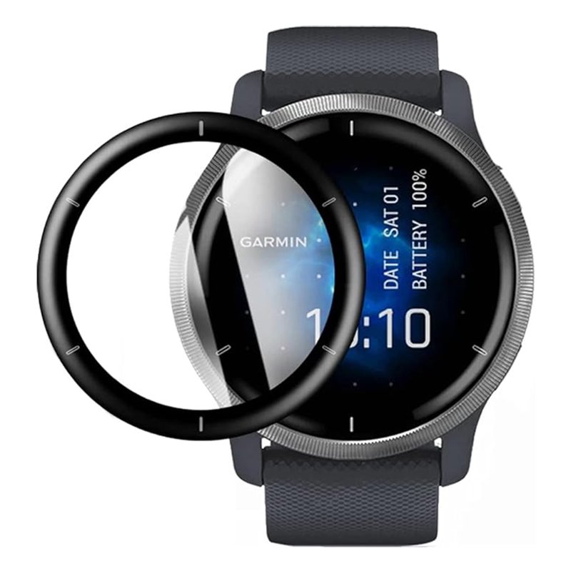 34720240312155129.jpg Soft Tempered Glass Screen Protector for Garmin Vivoactive 4 Black - Image 1