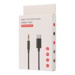 JBC-007 Type-C Male to 3.5mm AUX Male Audio Adapter Cable with Package Black - Image 2