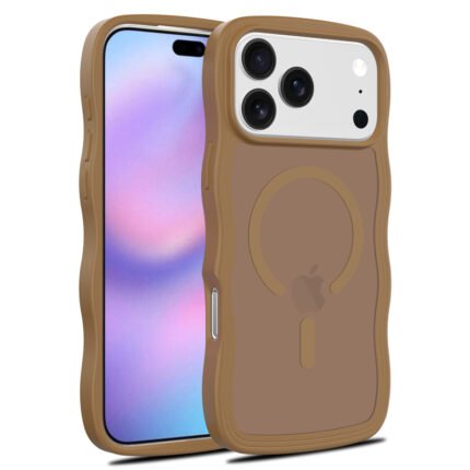 Magsafe Wavy Pattern Translucent Case for iPhone 17 Pro Brown