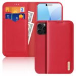 DUX DUCIS Hivo Series Magnetic Horizontal Flip Leather TPU + PU Case for iPhone 16 Pro Max Red