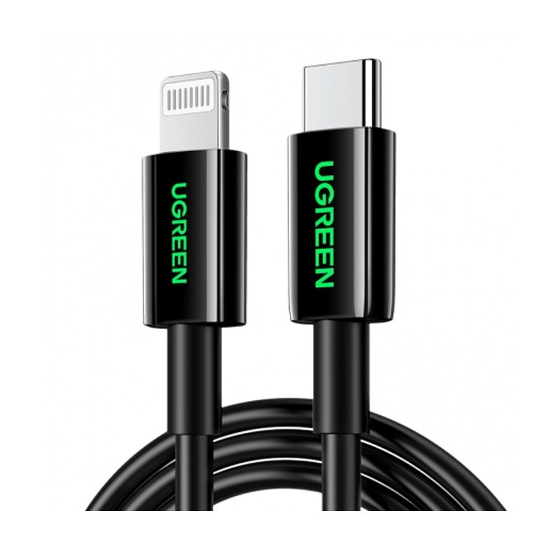 38220241116161001.jpg UGREEN US360 80578 MFi 1M Type-C to Lightning Charging Data Cable Black - Image 1