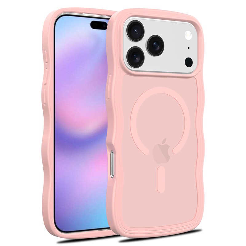 38520250807180904.jpg Magsafe Wavy Pattern Translucent Case for iPhone 17 Pro Max Pink - Image 1