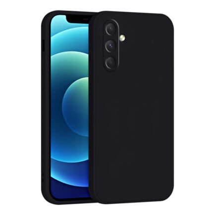 Full Pure Color Liquid Silicone Case for Samsung Galaxy A15 Black