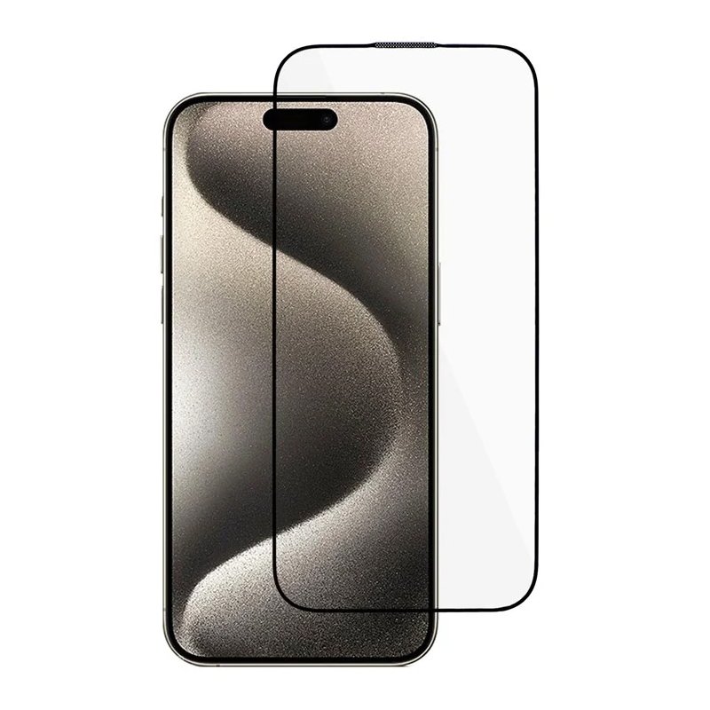 40320240723100739.jpg LAKX Full Screen Tempered Glass Screen Protector for iPhone 15 Plus Black - Image 1