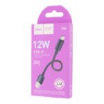 HOCO X96 0.25M 2.4A 12W Hyper Lightning Charging Data Cable Black - Image 2