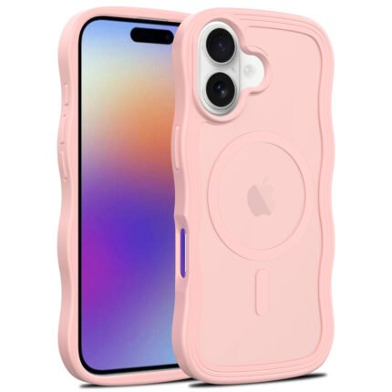 Magsafe Wavy Pattern Translucent Case for iPhone 17 Pink