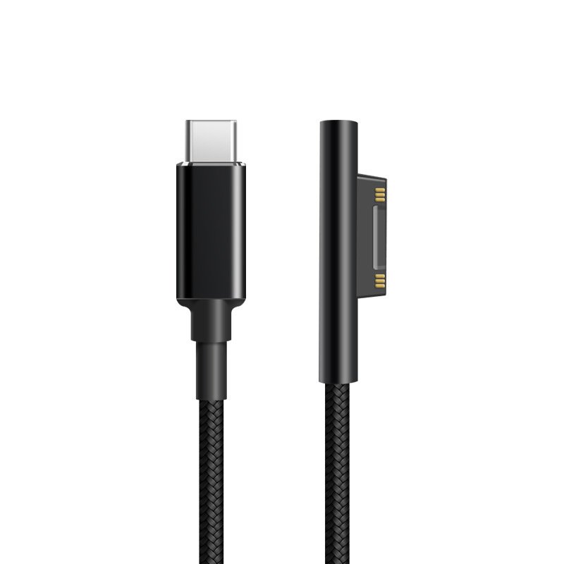 42520240508151231.jpg 1.8M 100W Type-C(Male) to Surface (Male) Magnetic Nylon Weave Power Cable for Microsoft Surface Pro 7/9 Black HQ - Image 1