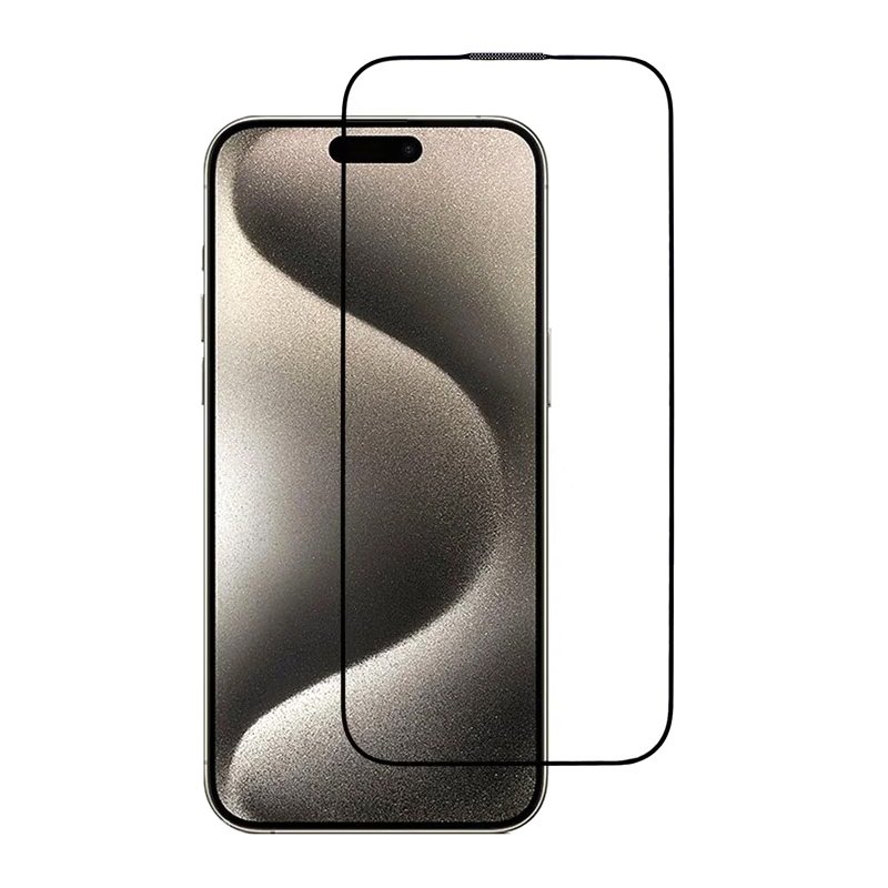 43520241024183800.jpg LAKX Full Screen Tempered Glass Screen Protector for iPhone 16 Black - Image 1