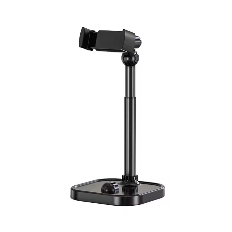 43920250512160058.jpg 360?Rotation Adjustable Height Angle Aluminum Alloy Desk Holder for 4.7-7.2 inch Phone Black - Image 1