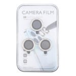 9H Point Drill Metal Ring Rear Camera Tempered Glass Film for iPhone 16 Pro/16 Pro Max Silver 3pcs in one set - Image 2